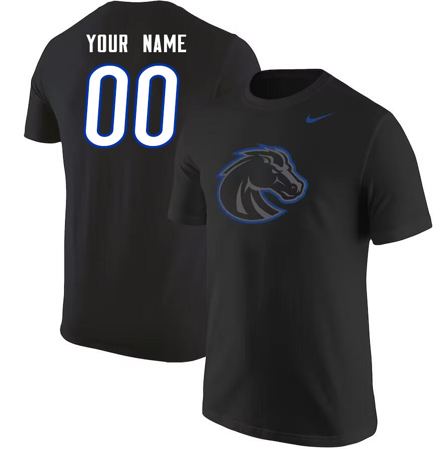 Custom Boise State Broncos Name And Number College Tshirt-Black - Click Image to Close